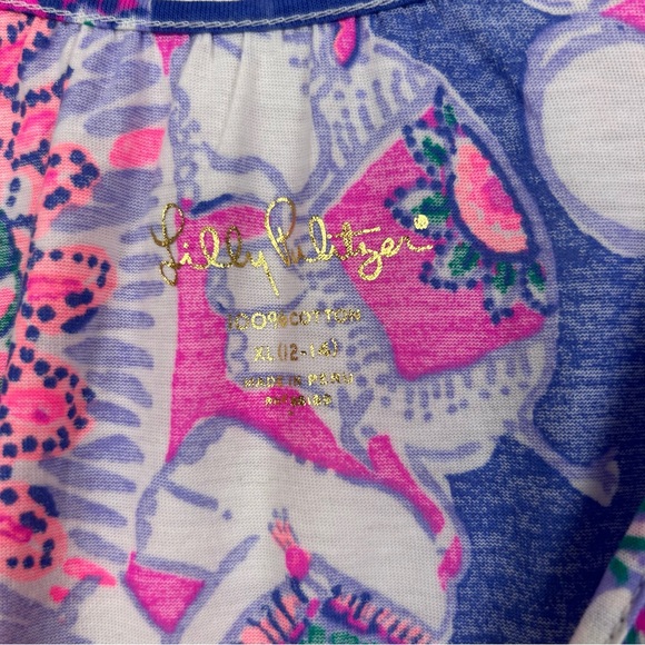 Lilly Pulitzer Girls Elephant Pattern 3/4 Length Sleeve Dress - Picture 2 of 8